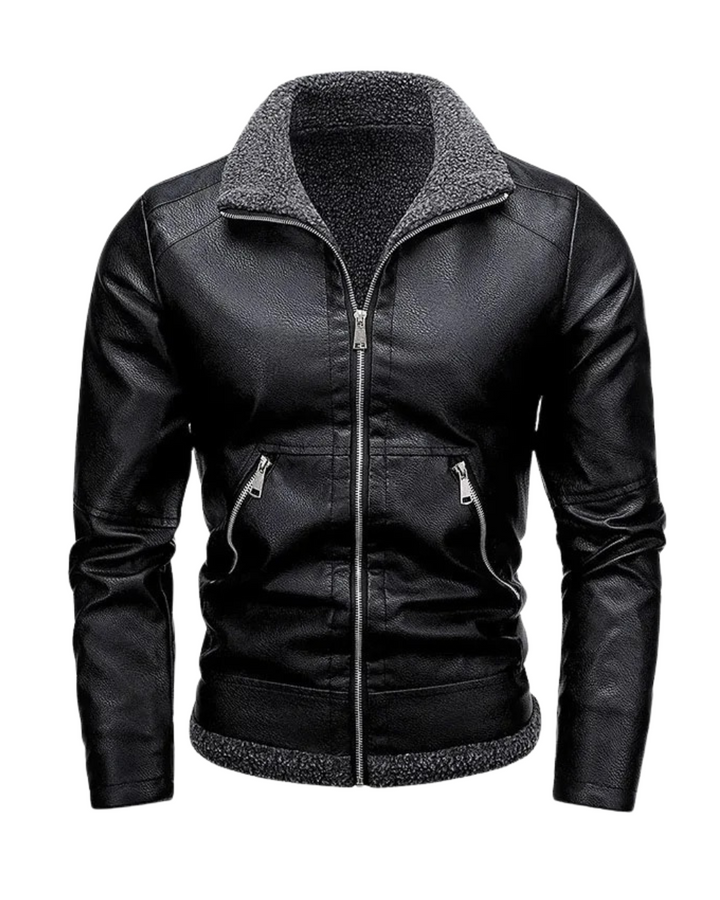 Mateo™ | Chaqueta de cuero elegante de felpa