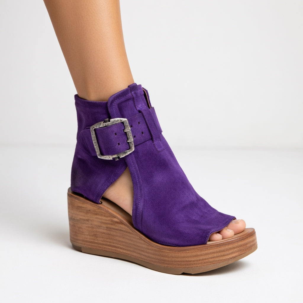 Sofía | Botines Abiertos con Cuña de Diseño Moderno