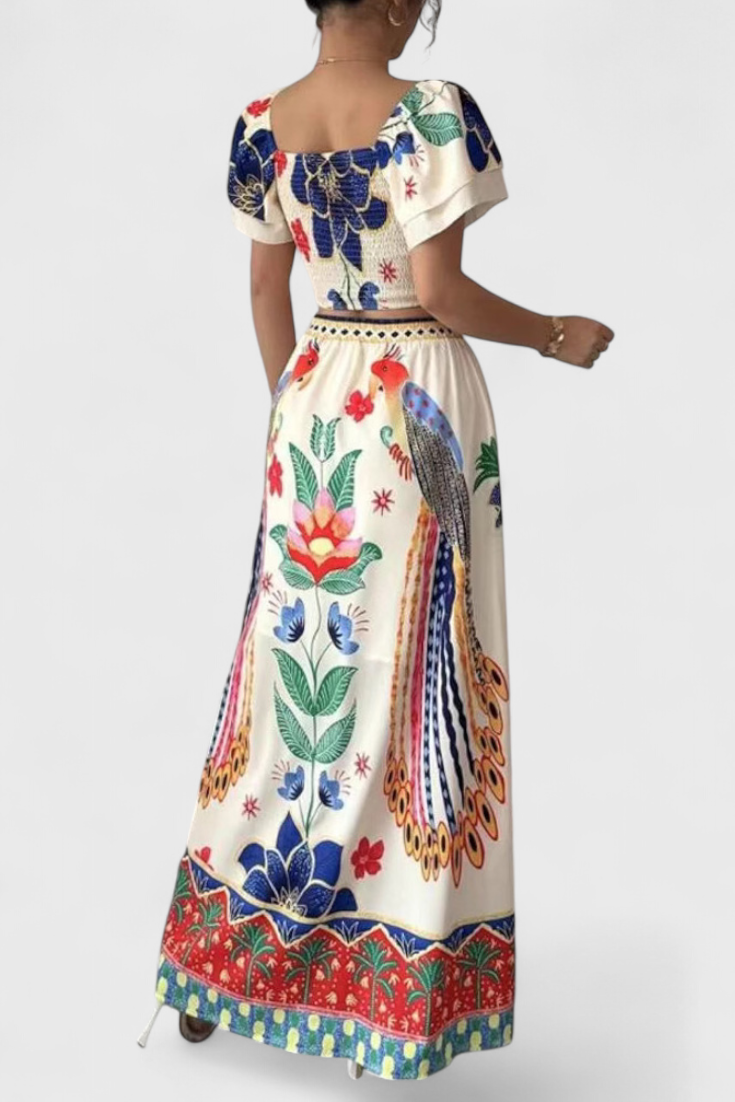Itzel Conjunto Bohemio con Estampado Étnico