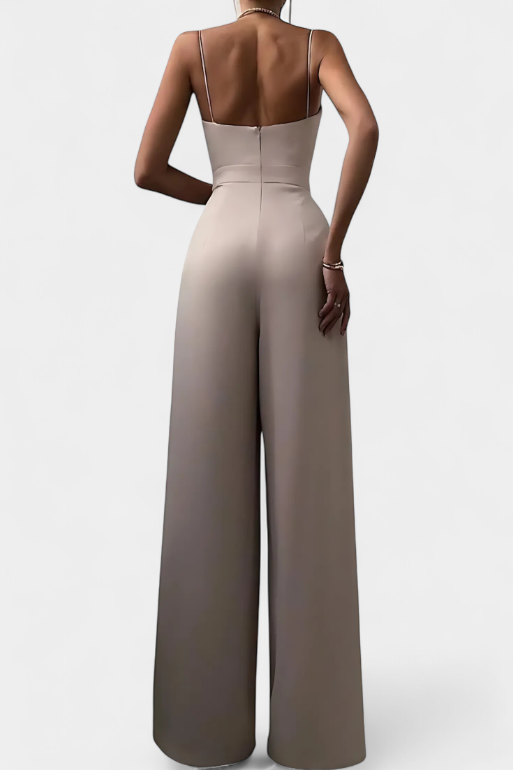 Mono Sexy Romily con Tirantes y Pierna Ancha Elegante