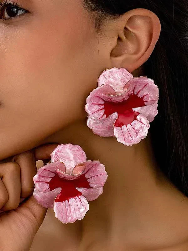 Geometric Flower Shaped Earrings