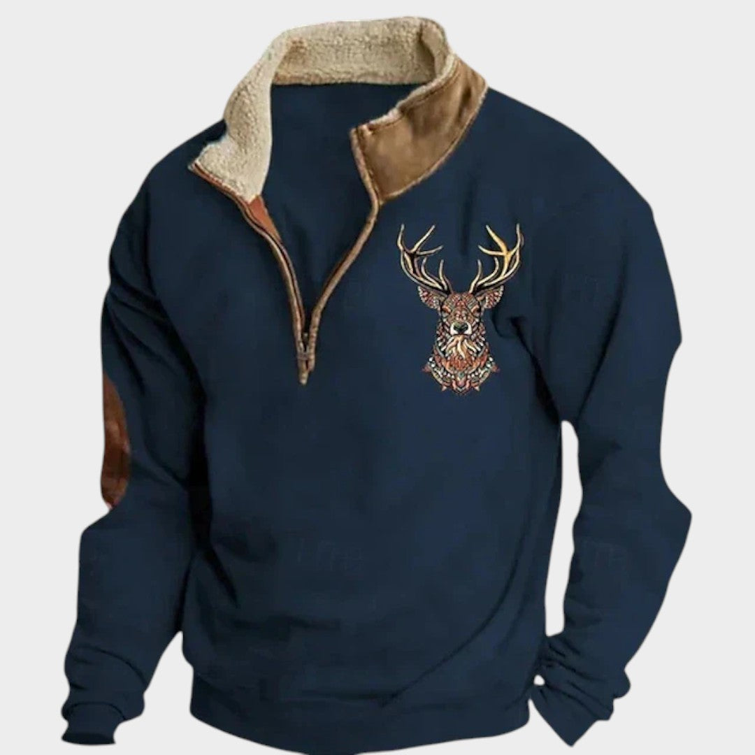 Cristos™ | Sudadera de Invierno con Forro Polar y Diseño de Ciervo