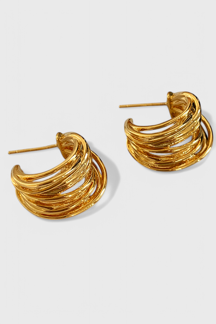 Pendientes de aro en forma de C