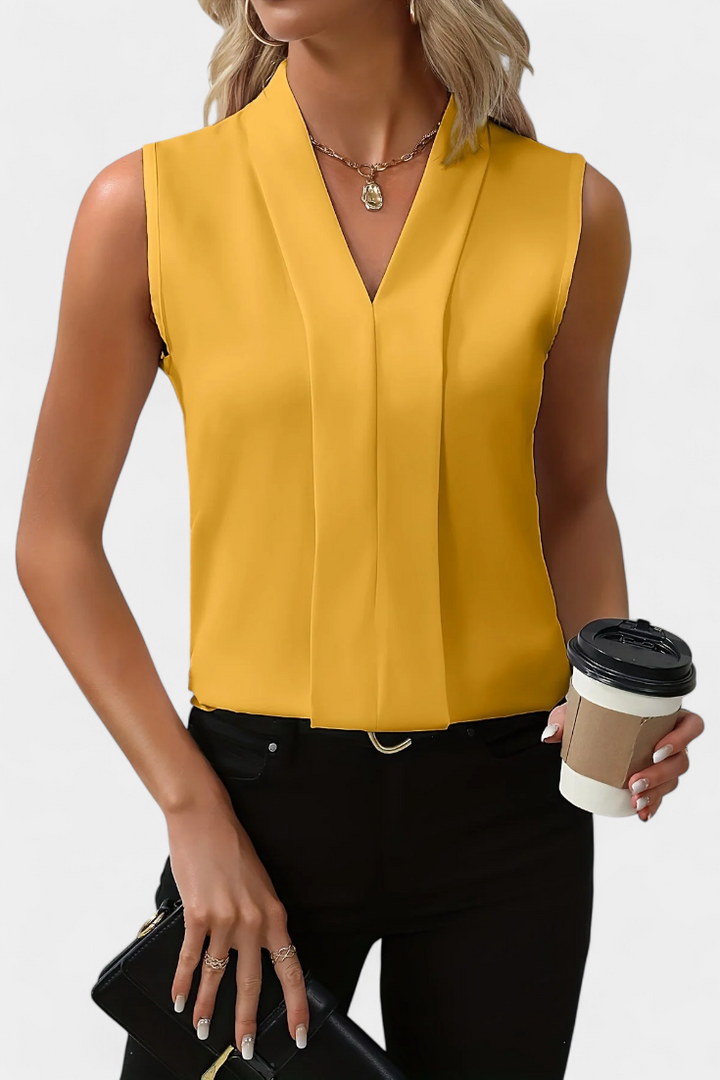 Nelé | Blusa Sin Mangas con Escote en V y Corte Fluido