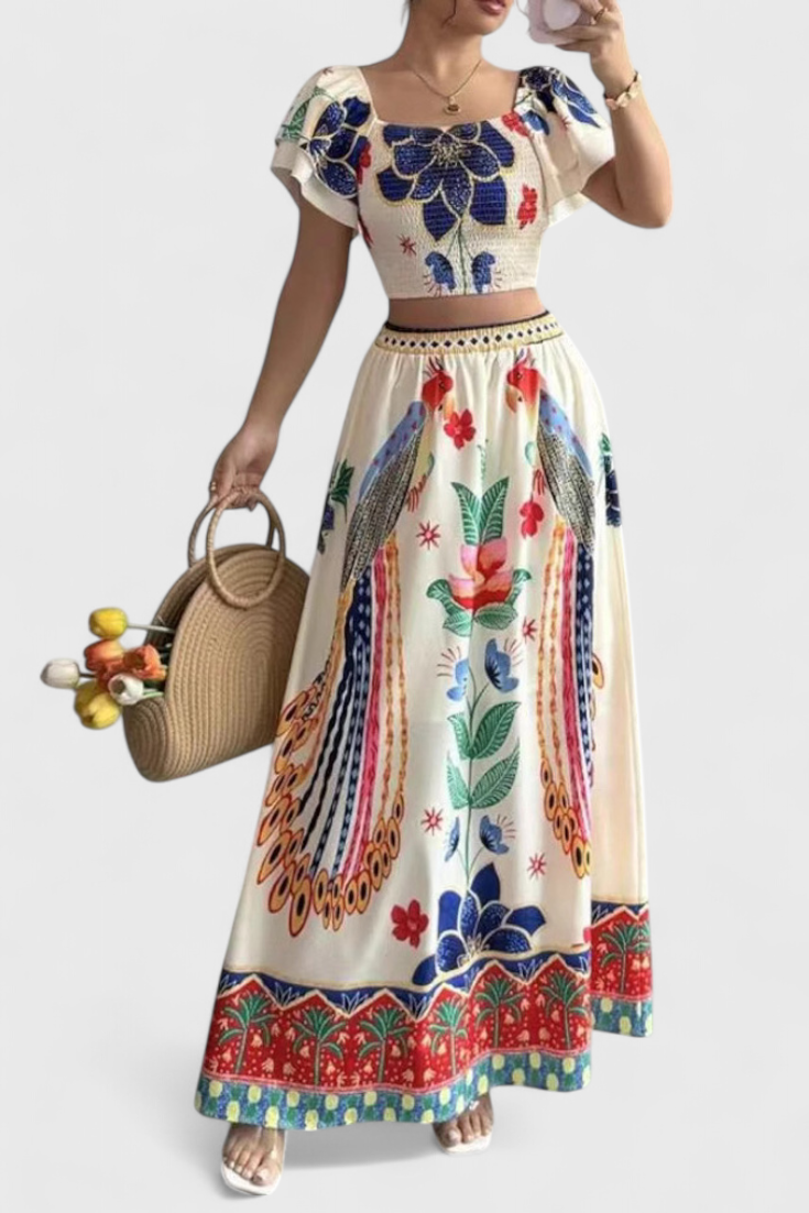 Itzel Conjunto Bohemio con Estampado Étnico