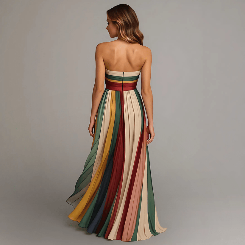 Vestido Largo Colorido Sin Mangas