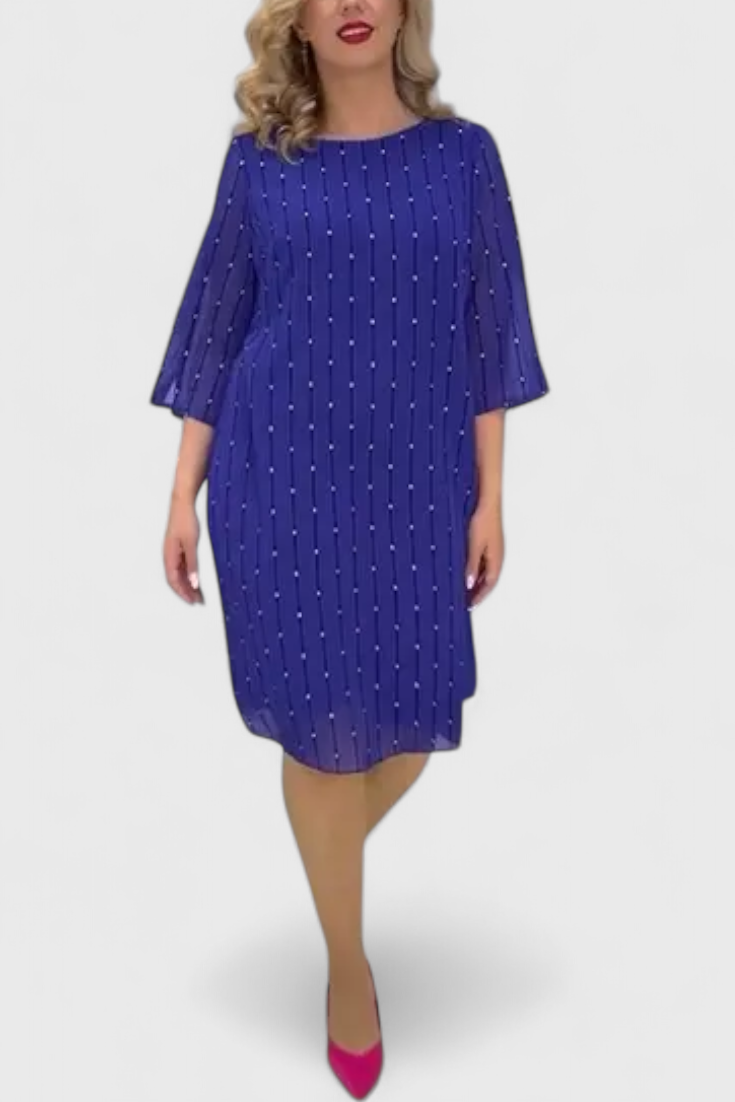 Polly Elegant Chiffon Dress with Classic Cut and Fluid Fall