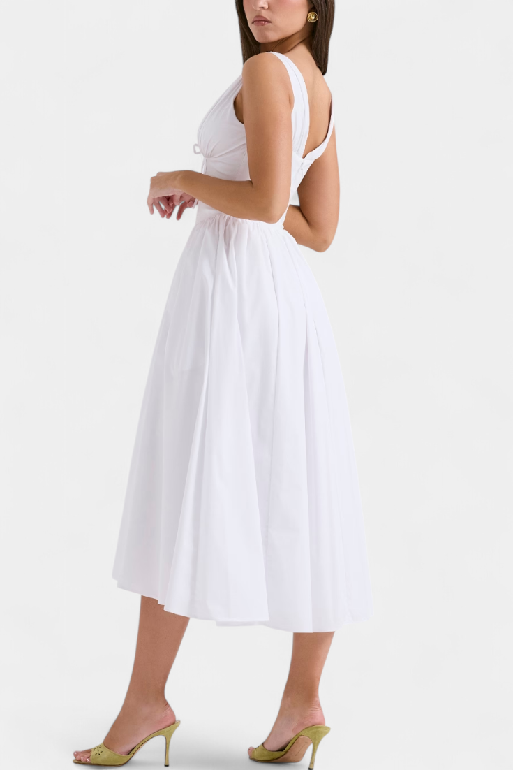 Margie Vestido Midi de Escote en V y Estampado Floral Romántico