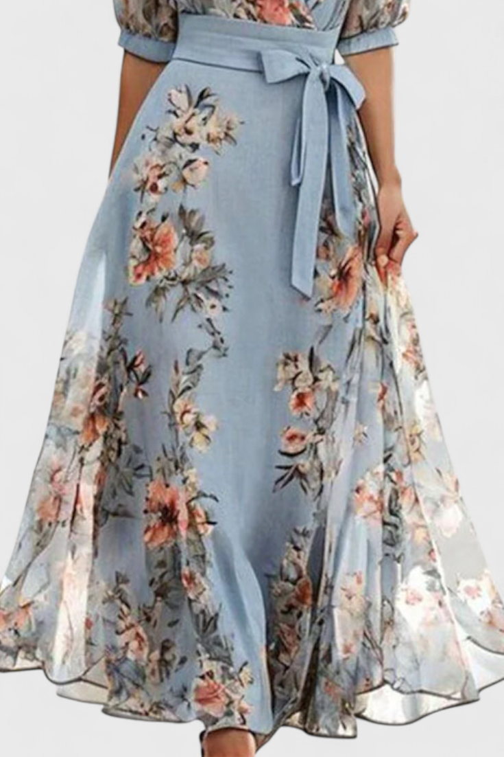 Arlet Midi Dress Floral with V-Neck and Feminine Silhouette