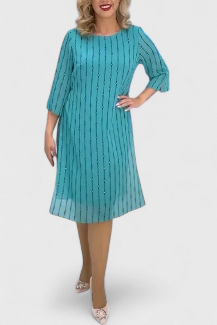 Polly Elegant Chiffon Dress with Classic Cut and Fluid Fall