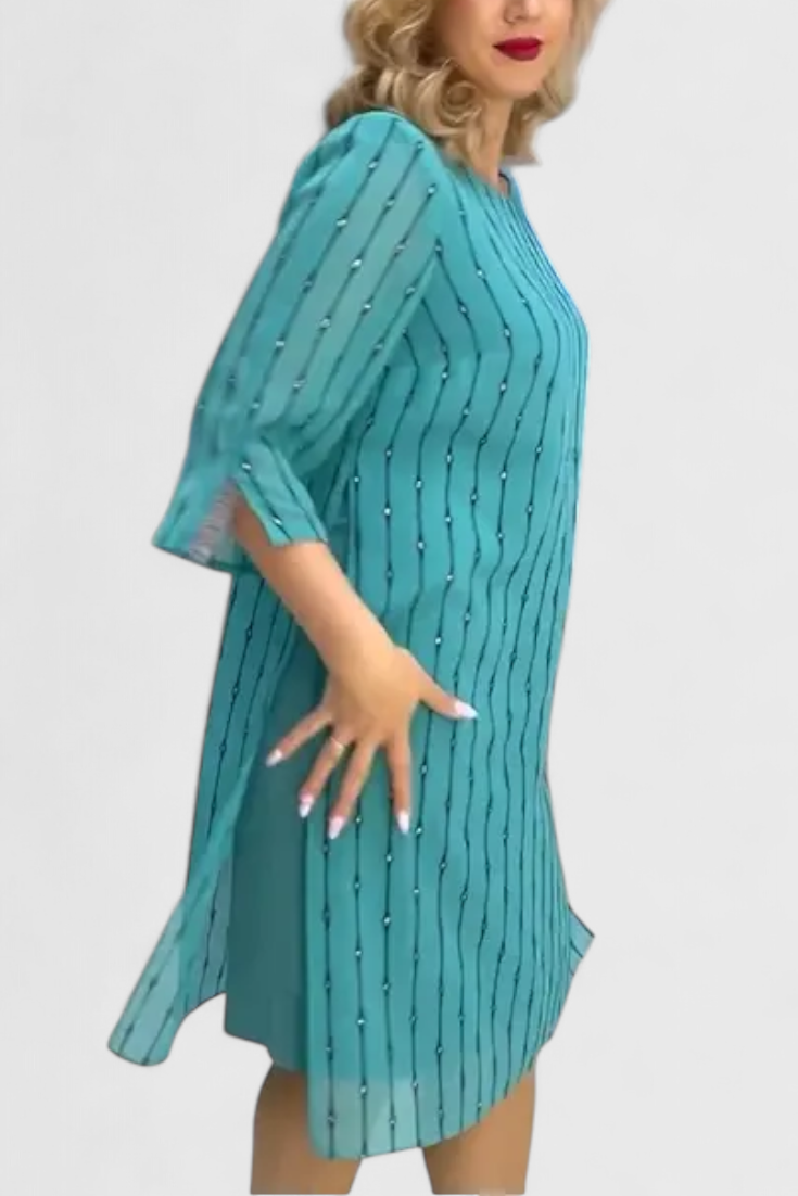 Polly Elegant Chiffon Dress with Classic Cut and Fluid Fall