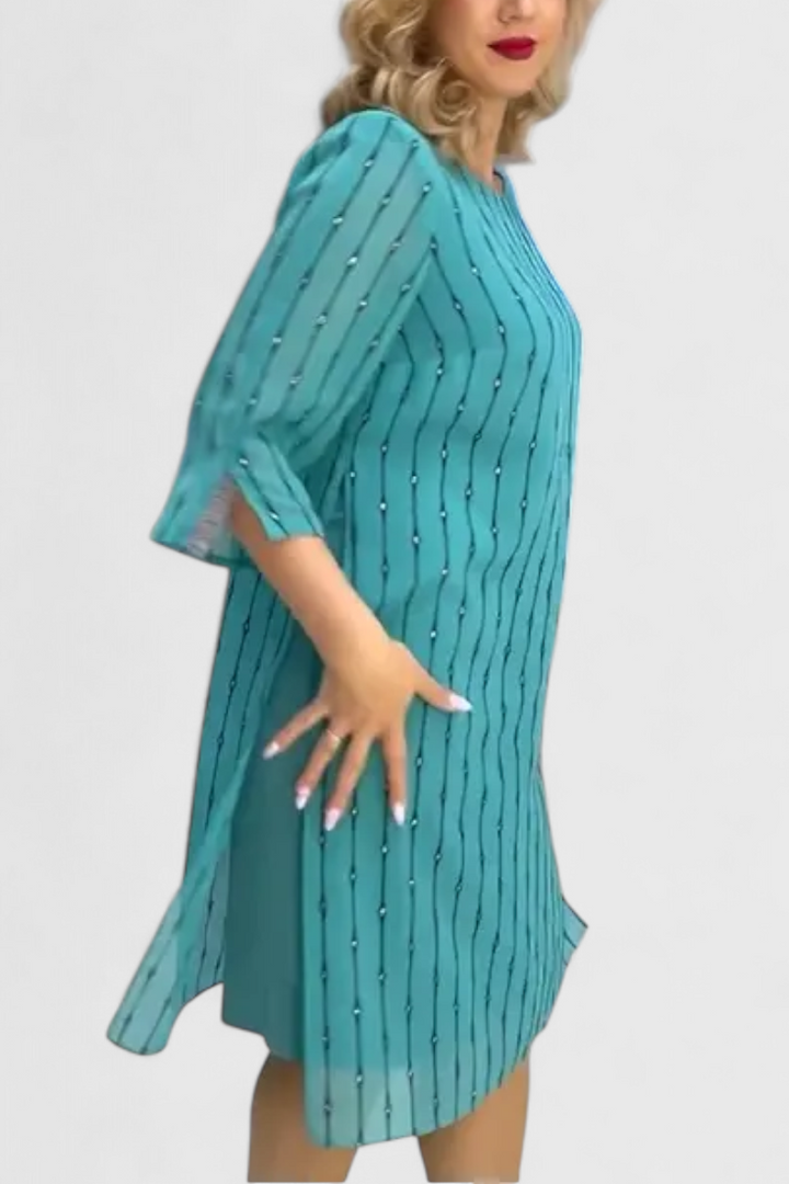 Polly Elegant Chiffon Dress with Classic Cut and Fluid Fall