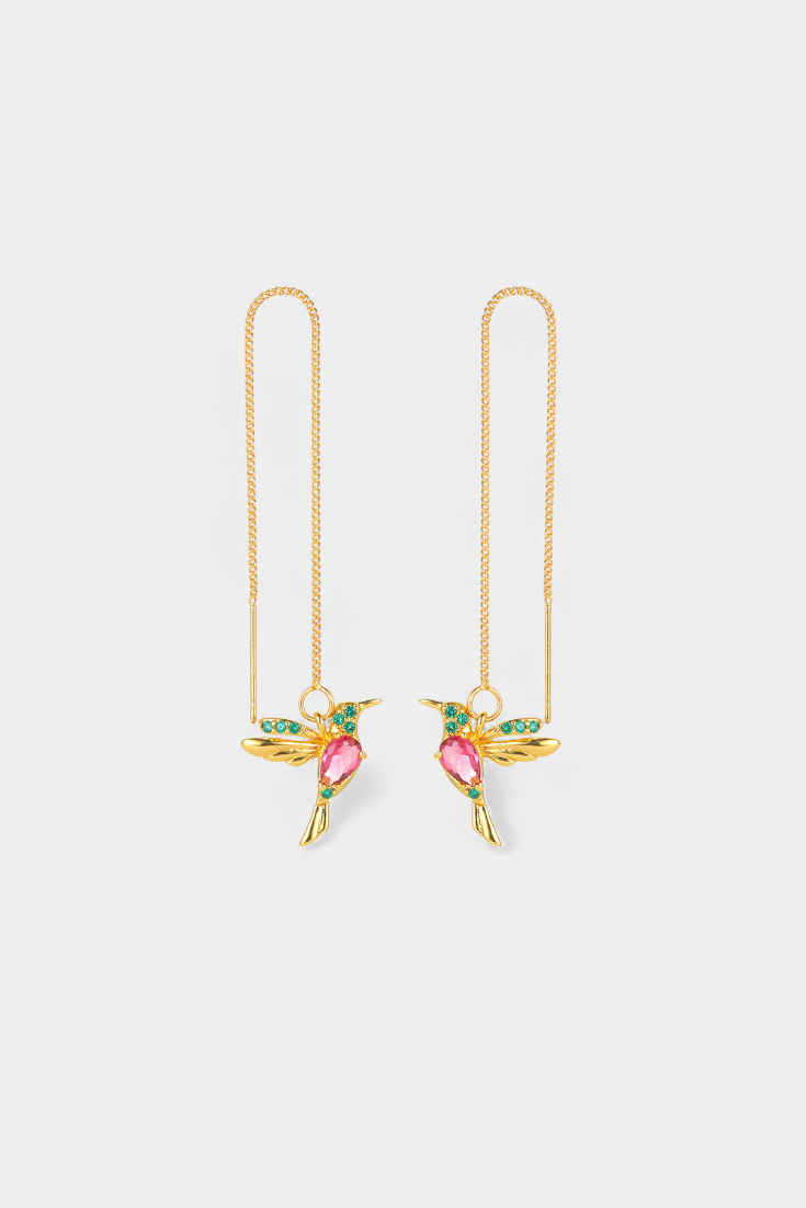 Pendientes de Pájaro de Circonio Mixto
