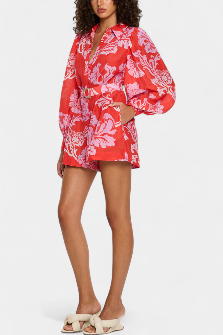 Suzanne Mono Floral with Florentine Belt