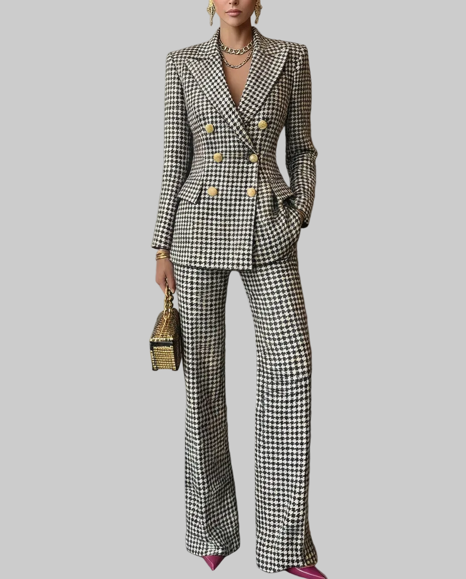 VICTORIA | TRAJE DOS PIEZAS ESTAMPADO A CUADROS