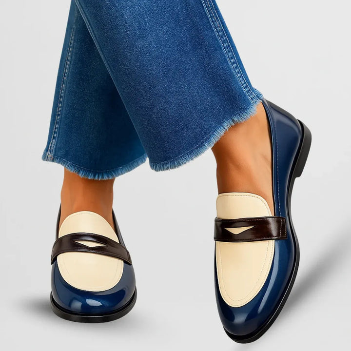 Amalia - Elegant loafers with bicolor design