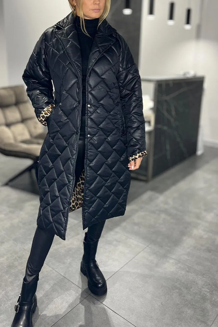 Ofira | Abrigo reversible con forro de leopardo
