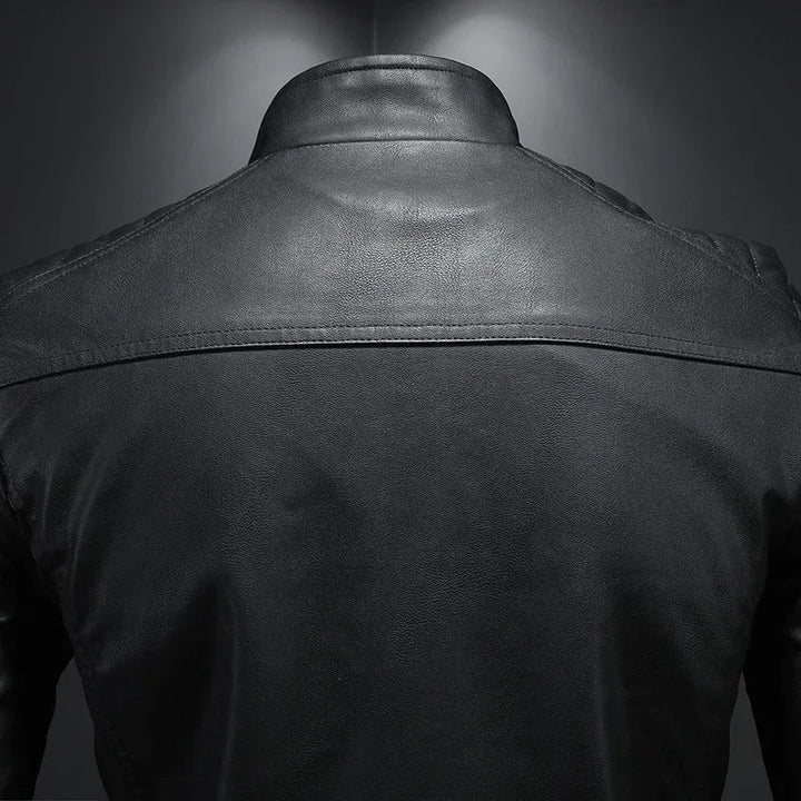 Francisco™ | Chaleco de cuero con cuello stand