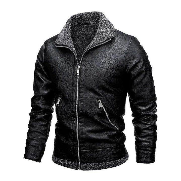 Mateo™ | Chaqueta de cuero elegante de felpa
