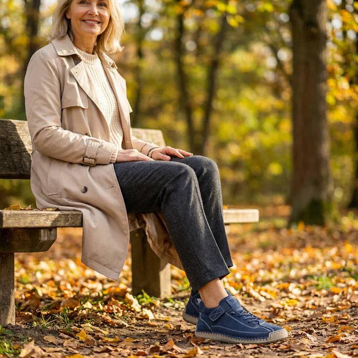 Gisela - Comfortable orthopedic shoes with a leather effect