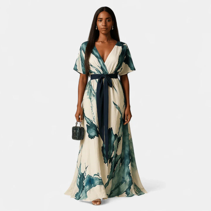 Nayla™ | Vestido Largo Acuarela de Ensueño