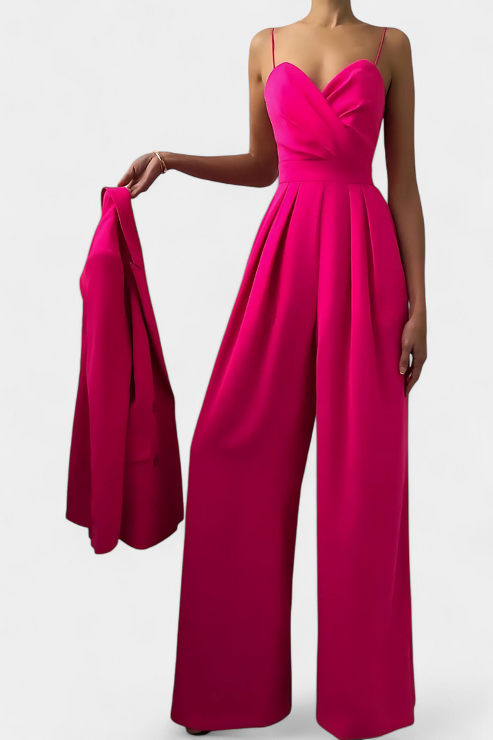 Mono Sexy Romily con Tirantes y Pierna Ancha Elegante