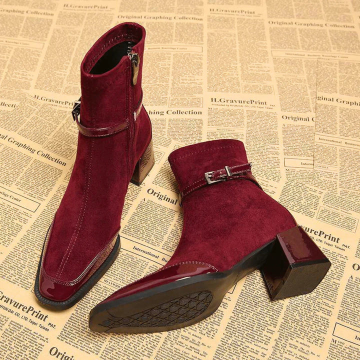 Avenor - Botines de efecto ante con hebilla